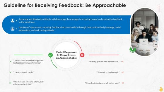 Be Approachable For Receiving Feedback Constructively Training Ppt