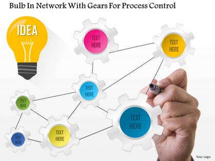 Be bulb in network with gears for process control powerpoint template