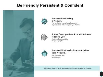 Be friendly persistent and confident management ppt powerpoint presentation model smartart
