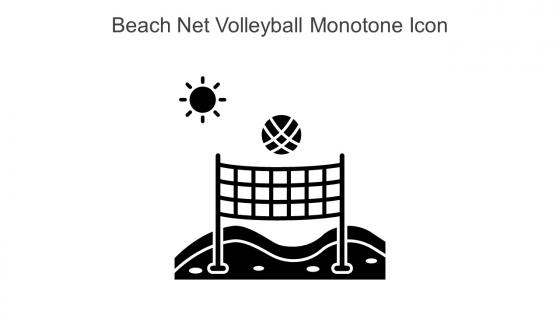 Beach Net Volleyball Monotone Icon In Powerpoint Pptx Png And Editable Eps Format