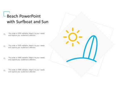 Beach powerpoint with surfboat and sun