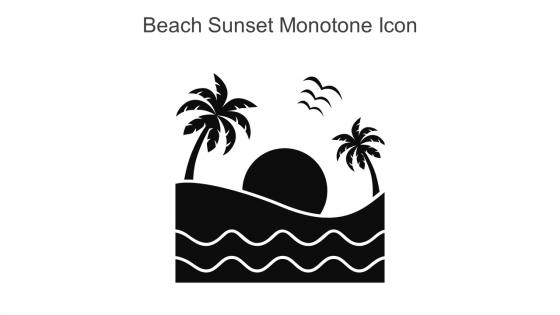 Beach Sunset Monotone Icon In Powerpoint Pptx Png And Editable Eps Format