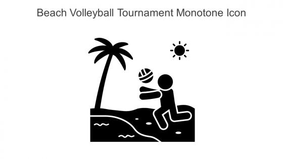 Beach Volleyball Tournament Monotone Icon In Powerpoint Pptx Png And Editable Eps Format
