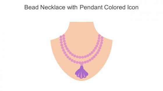 Bead Necklace With Pendant Colored Icon In Powerpoint Pptx Png And Editable Eps Format