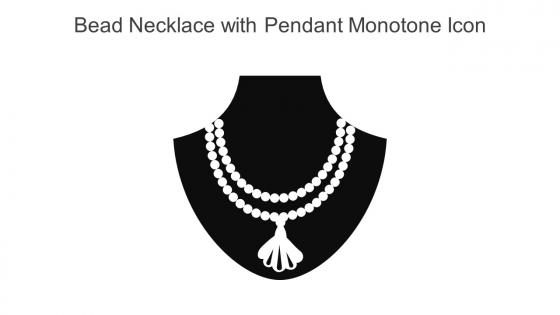 Bead Necklace With Pendant Monotone Icon In Powerpoint Pptx Png And Editable Eps Format
