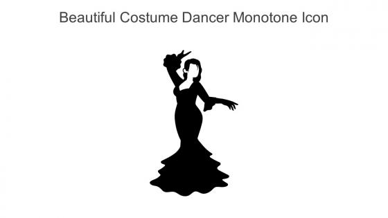 Beautiful Costume Dancer Monotone Icon In Powerpoint Pptx Png And Editable Eps Format