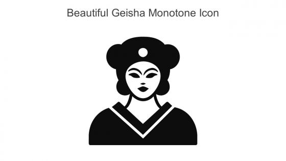 Beautiful Geisha Monotone Icon In Powerpoint Pptx Png And Editable Eps Format