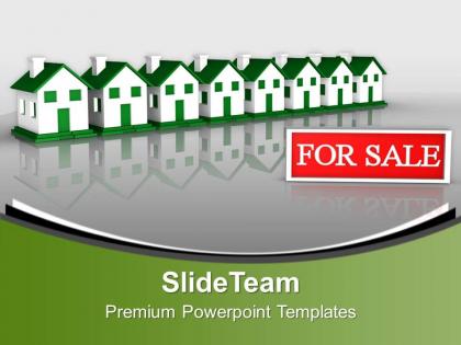 Beautiful houses in row for sale business powerpoint templates ppt themes and graphics 0213