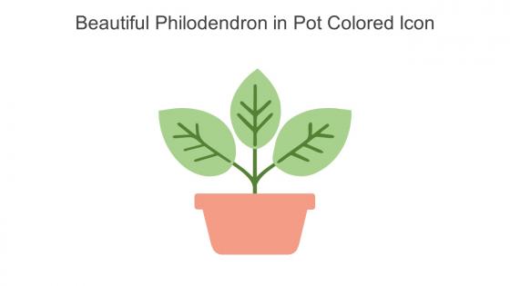 Beautiful Philodendron In Pot Colored Icon In Powerpoint Pptx Png And Editable Eps Format