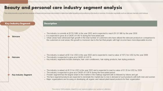 Beauty And Personal Care Industry Segment Analysis Beauty And Personal Care IR SS