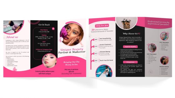 Beauty Parlour Brochure Trifold