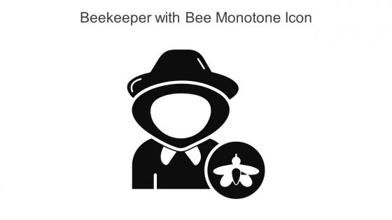 Beekeeper With Bee Monotone Icon In Powerpoint Pptx Png And Editable Eps Format