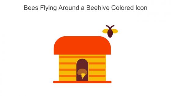 Bees Flying Around A Beehive Colored Icon In Powerpoint Pptx Png And Editable Eps Format