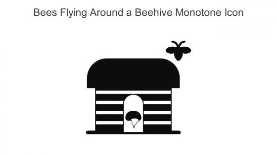 Bees Flying Around A Beehive Monotone Icon In Powerpoint Pptx Png And Editable Eps Format