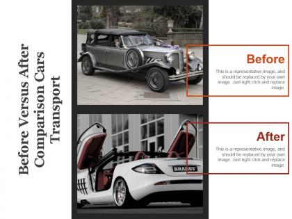 Before versus after comparison cars transport powerpoint guide