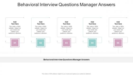 Behavioral Interview Questions Manager Answers In Powerpoint And Google Slides Cpb