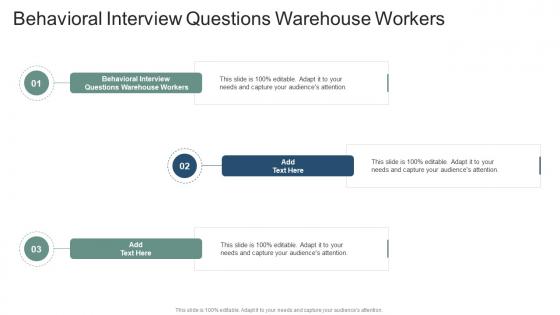 Behavioral Interview Questions Warehouse Workers In Powerpoint And Google Slides Cpb