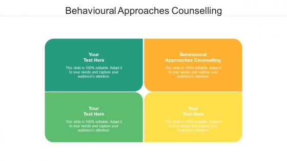 Behavioural Approaches Counselling Ppt Powerpoint Presentation Gallery Graphics Template Cpb