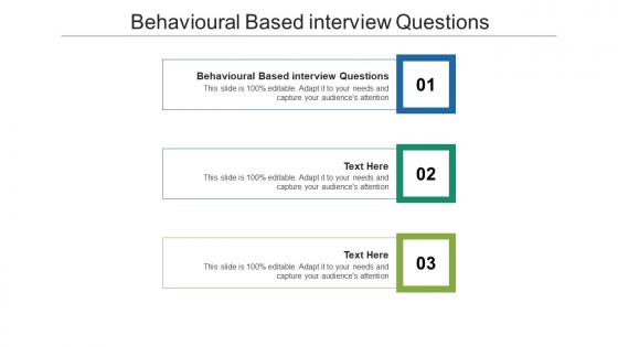 Behavioural based interview questions ppt powerpoint presentation show cpb