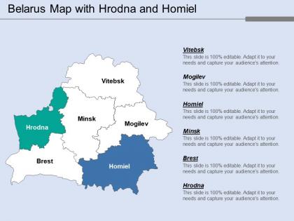 Belarus map with hrodna and homiel