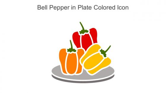 Bell Pepper In Plate Colored Icon In Powerpoint Pptx Png And Editable Eps Format