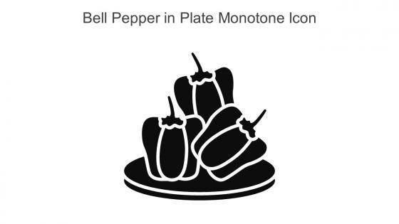 Bell Pepper In Plate Monotone Icon In Powerpoint Pptx Png And Editable Eps Format