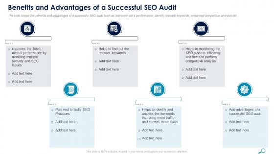 Benefits and advantages of a successful seo audit ppt layouts gridlines