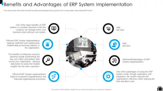Benefits And Advantages Of Erp System Implementation Ppt Slides Rules