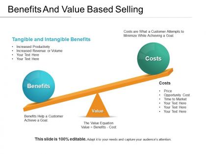 Benefits and value based selling ppt example file