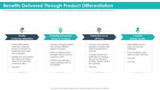 Benefits delivered through product differentiation strategic product planning