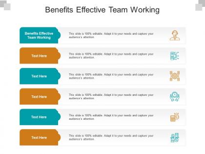 Benefits effective team working ppt powerpoint presentation professional graphics design cpb