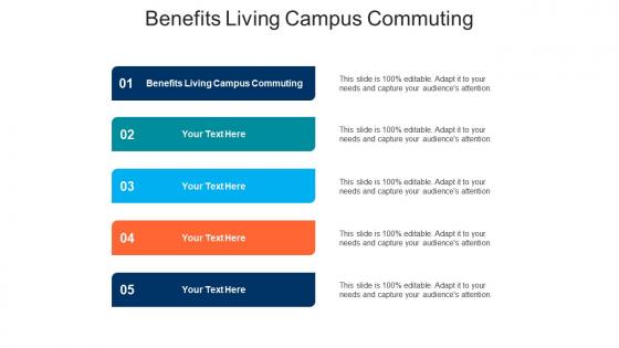 Benefits living campus commuting ppt powerpoint presentation icon background designs cpb