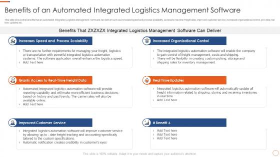 Benefits of an automated integrated logistics application of warehouse management systems
