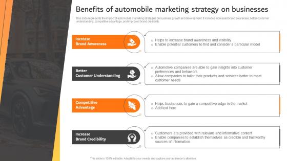 Benefits Of Automobile Marketing Strategy On Businesses Effective Car Dealer Marketing Strategy SS V
