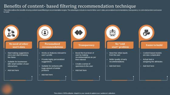 Benefits Of Content Based Filtering Technique Recommendations Based On Machine Learning