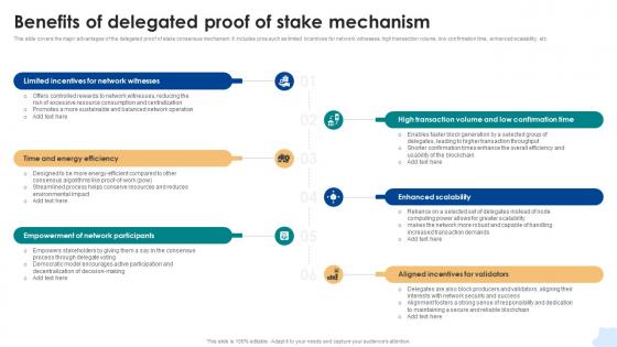Benefits Of Delegated Proof Of Stake Mechanism Consensus Mechanisms In Blockchain BCT SS V