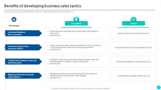 Benefits Of Developing Business Sales Tactics