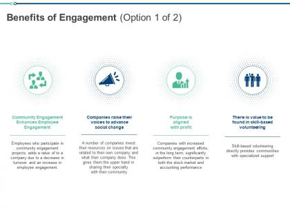 Benefits of engagement community ppt powerpoint presentation ideas aids