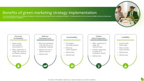 Benefits Of Green Marketing Strategy Implementation Executing Green Marketing Mkt Ss V