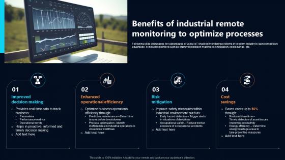 Benefits Of Industrial Remote Monitoring To Optimize IoT In Telecommunications Data IoT SS