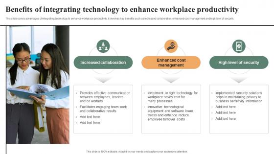 Benefits Of Integrating Technology To Enhance Effective Workplace Culture Strategy SS V