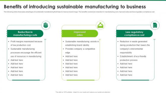 Benefits Of Introducing Sustainable Manufacturing To Business