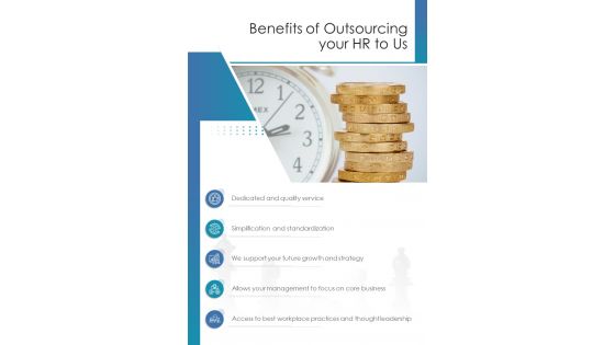 Benefits Of Outsourcing Your HR To Us Strategic HRM Outsourcing Proposal One Pager Sample Example Document