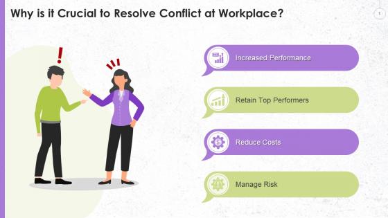 Benefits Of Resolving Conflicts At Workplace Training Ppt