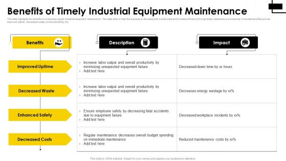 Benefits Of Timely Industrial Equipment Maintenance