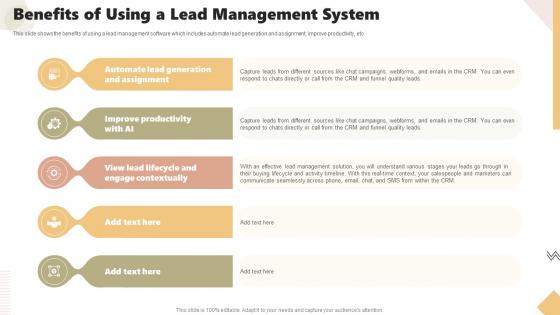 Benefits Of Using A Lead Management System Tracking And Managing Leads To Reach Prospective Customers
