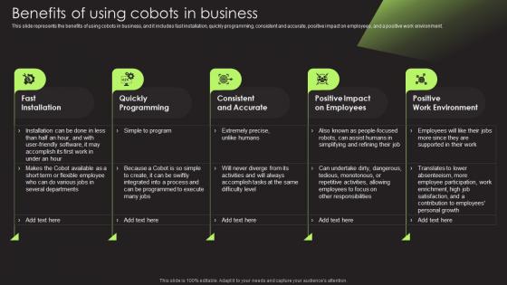 Benefits Of Using Cobots In Business Cobot Safety And Risk Factors Ppt Gallery Shapes