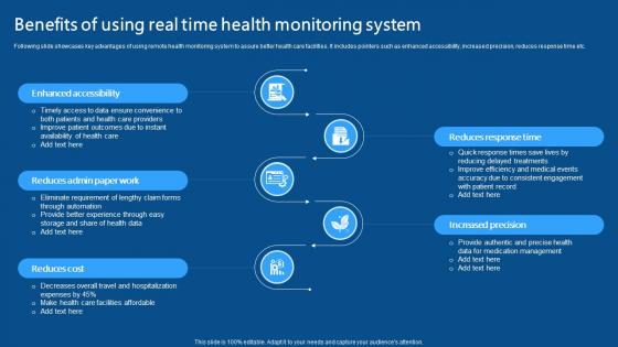 Benefits Of Using Real Time Health Monitoring IoMT Applications In Medical Industry IoT SS V