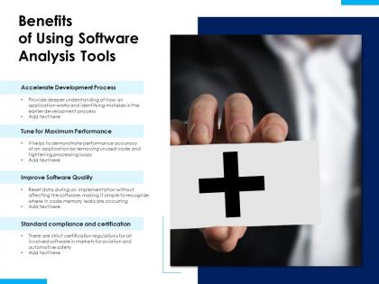 Benefits of using software analysis tools