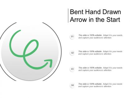 Bent hand drawn arrow in the start